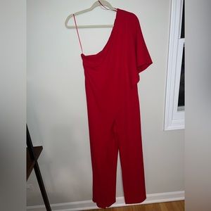 Adrianna Papel One Shoulder Red Jumpsuit